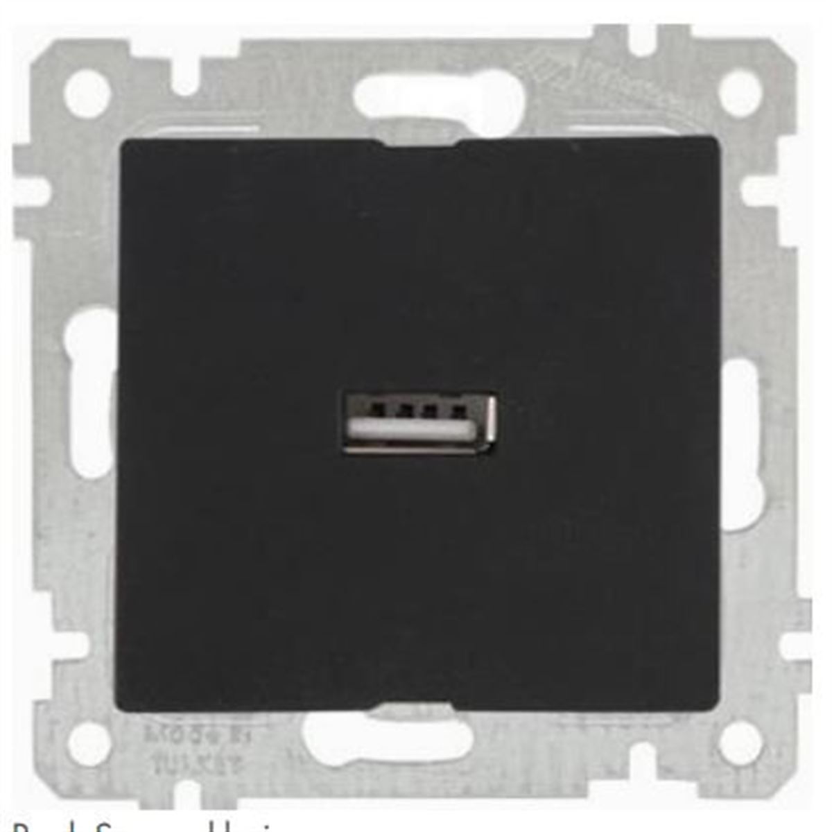 RİTA MEK TUŞ TEKLİ USB ŞARJ PRİZİ SİYAH 1